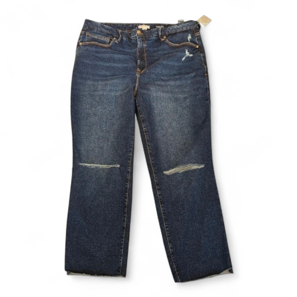Good American Relaxed Jeans, Good Legs. Dark Blue Denim. Woman's 20-26 Plus